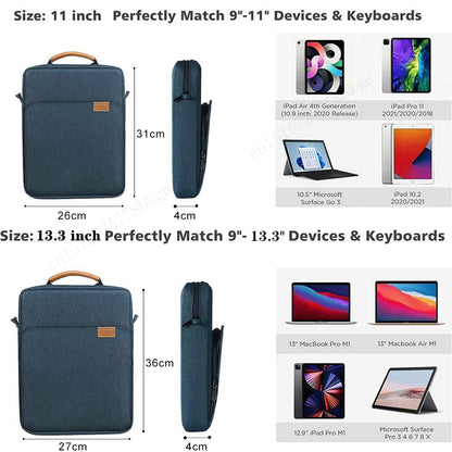 Tablet Sleeve Bag for iPad Pro, Air, and Generation Models: 12.9", 11", 10.9", 10.2" - Protective Pouch for 2021/2022 Tablets