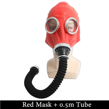 Creative Natural Rubber Full-Head Gas Mask – Red/Black Respirator for Painting, Pesticide, Chemical Protection & Halloween