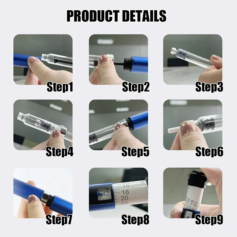 Magic Pen Tattoo Kit – 3ml Empty Cartridge Bottles with Individual Packaging for Medical Aesthetics & Lilly Insulin Pen