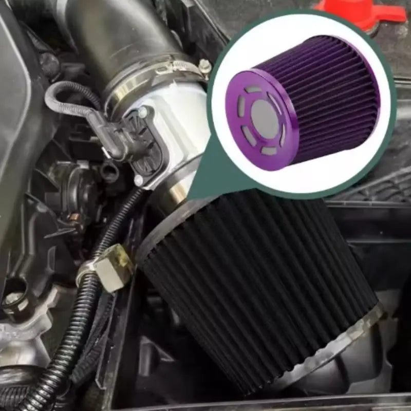 3 Inch 76mm Universal Car Air Filter - High Flow Intake Cone Filter Mesh Engine Protector Replacement Auto Accessory