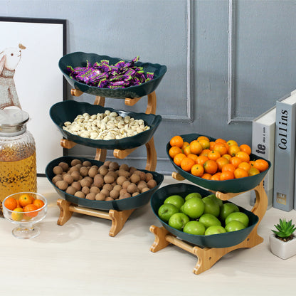 2/3 Layer Plastic Fruit Plate – Modern Snack Dish, Candy Dish & Cake Stand for Home & Living Room