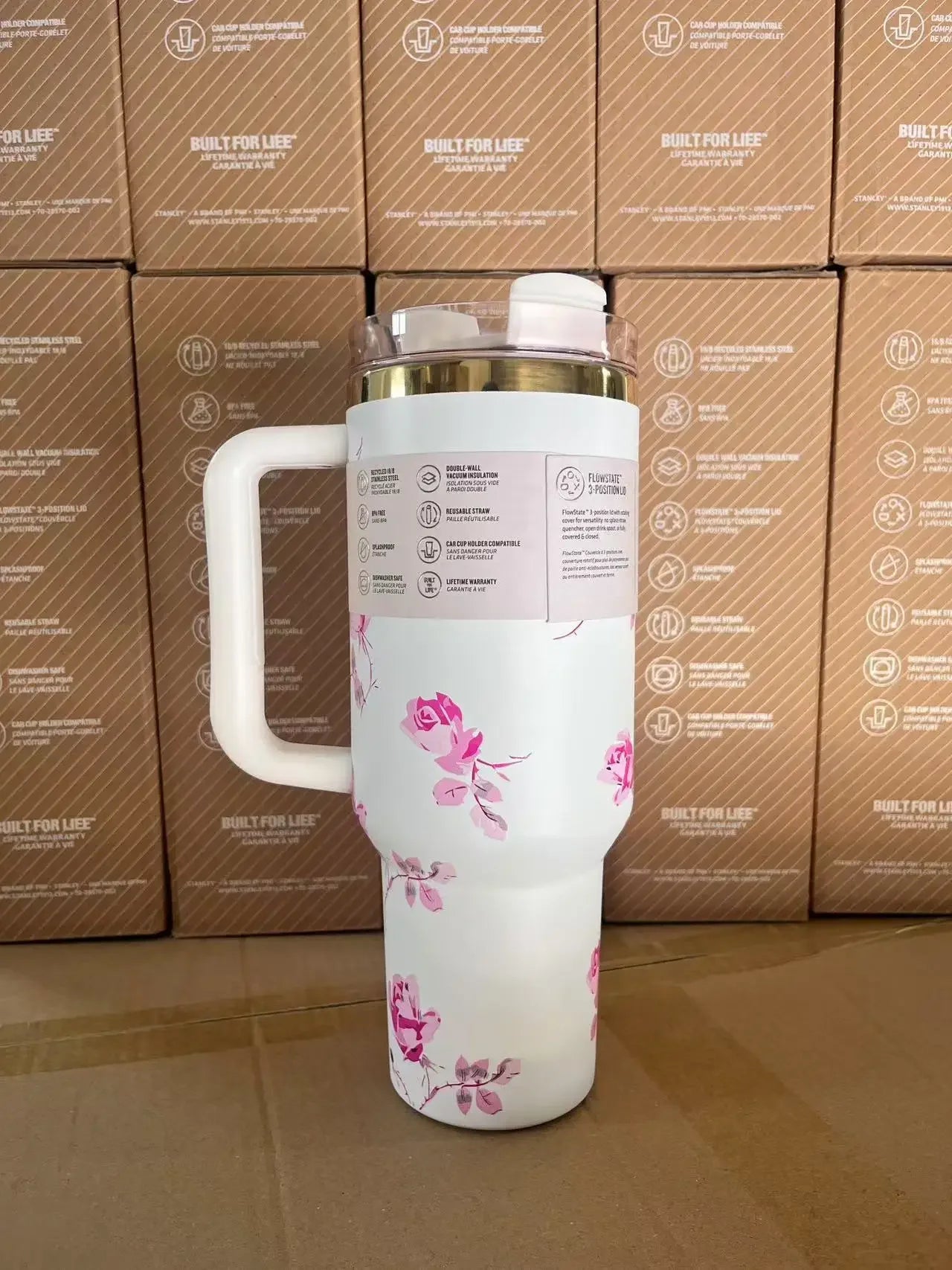 Stainless Steel Travel Mug with Straw Lid – 30oz/40oz Vacuum Insulated Car Cup, Double Wall Iced Thermal Tumbler