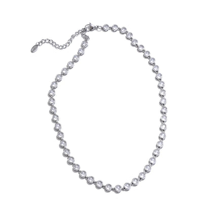 Yhpup Colorful Cubic Zirconia Stainless Steel Luxury Jewelry Set – Waterproof Chain Necklace & Bracelet Gift for Women