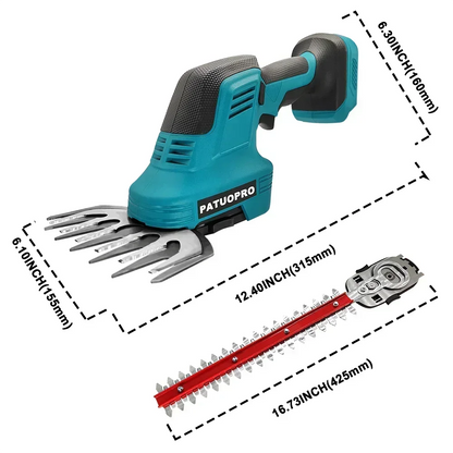 2-in-1 Cordless Electric Hedge Trimmer & Grass Shears 21V Garden Cutter for Makita 18V Battery (Tool Only)