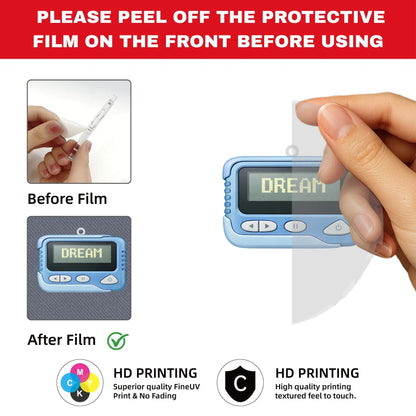 2D Retro Pager Keychain - Flat Acrylic Pendant Charm for Backpacks, Keys & 90s Nostalgia Gifts