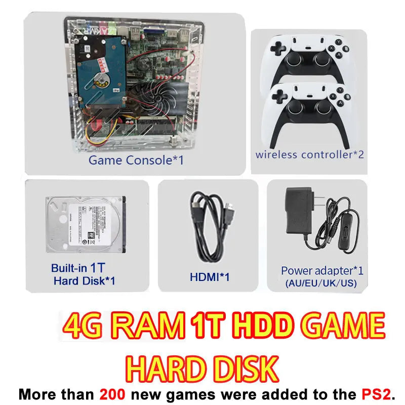 NEW Super Console U7 Plug & Play Retro Game Console – 1TB HDD, 70,000+ Games, Windows 11, 4GB RAM, 60 Emulators (PS2, Wii, PSP, GameCube) for TV Gaming