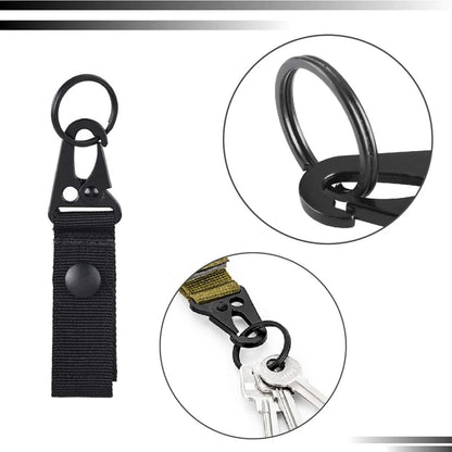 Tactical Molle Keychain with Metal Hook – Nylon Backpack Key Holder