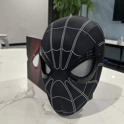Miles Spider-Man 1:1 Electronic Mask - Moving Glowing Eyes with Ring Control for Cosplay, Collectors & Fans
