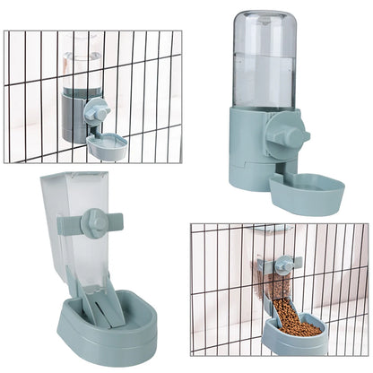 Automatic Pet Water Bottle: Food Container Dispenser Bowl for Puppy, Cats, Rabbit - Dogs Drinking Fountain, Cage Hanging Feeder