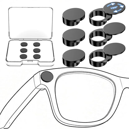 FONKEN Rotating Camera Privacy Cover for Meta Smart Glasses - Physical Lens Cap and Dust Protector for Enhanced Privacy and Security (2–6 Pieces)