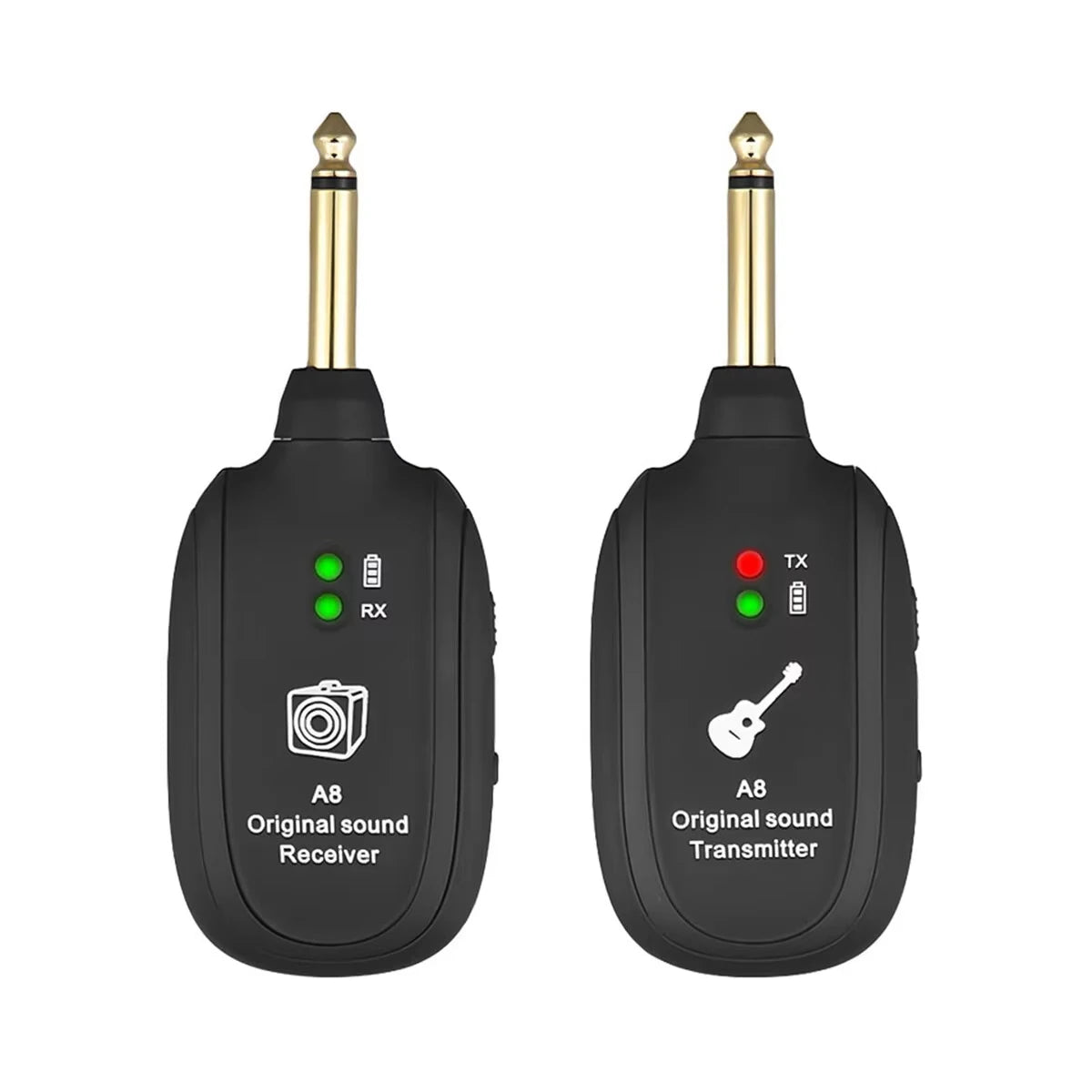 Miwayer A8 Wireless Guitar System - Rechargeable Transmitter and Receiver for Electric Guitar and Bass