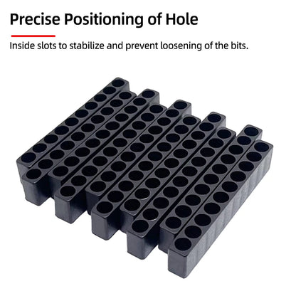 5-Piece Hex Shank Screwdriver Bit Holder Set - Plastic Storage Stand for 6/8/10/12/15 Hole Drill Bits