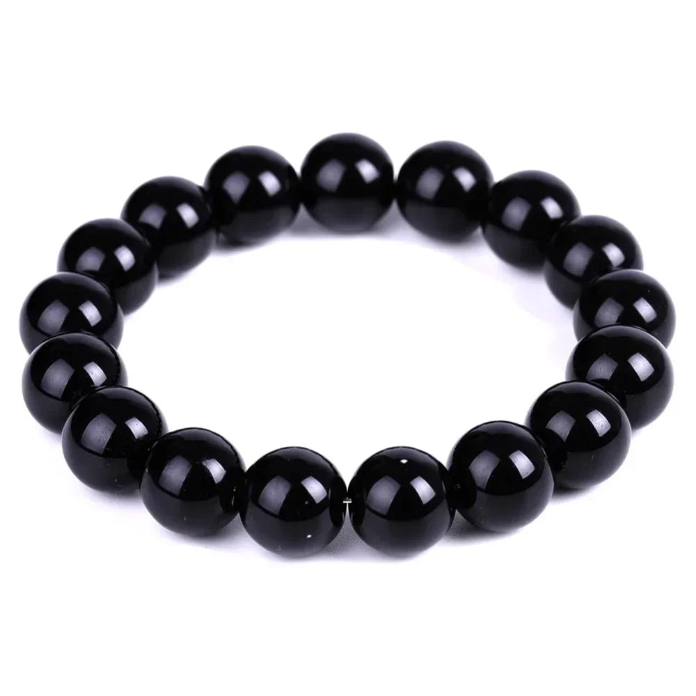 Black Obsidian Natural Stone Bracelet | Fat Relief, Blood Circulation & Anti-Anxiety Jewelry for Men & Women