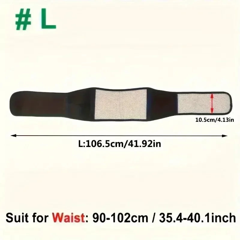 Self-Heating Lower Back Support Belt - Magnetic Lumbar Waist Brace for Everyday Support