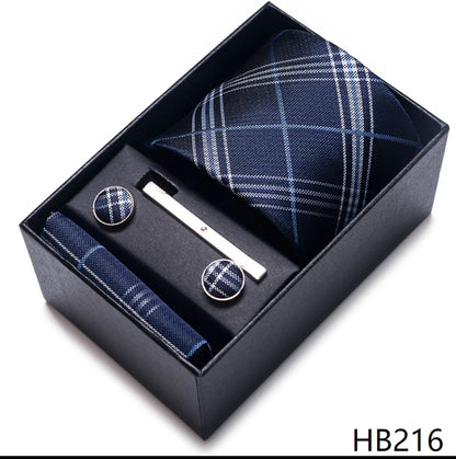 Men’s Tie and Pocket Square Gift Set – 2023 Mixed Colors Paisley Necktie in Box, Wedding Suit Accessory