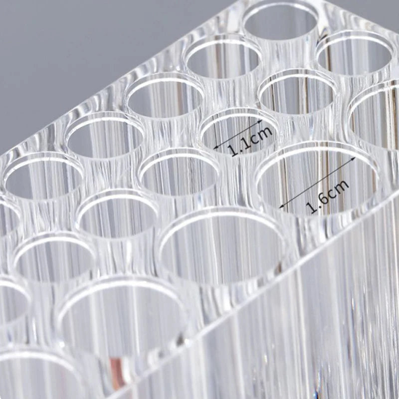 26 Holes Acrylic Nail Brush Organizer - Nail Art Tool Storage Display Holder Case For Makeup Cosmetics Pens