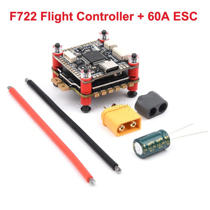 F405 F7 F722 Flight Controller & 60A 4in1 BLheli_S ESC Stack – 30.5x30.5mm for RC FPV Racing Drones