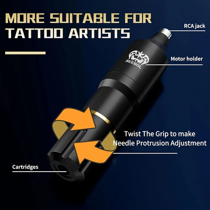 Neebol Wireless Tattoo Machine Kit — Complete Rotary Pen Set with Cartridges, Needles, Ink for Body Art & Valentine’s Gift