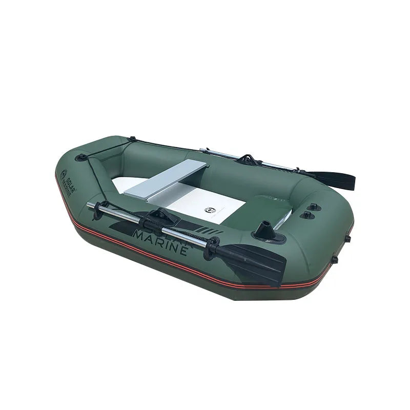 Solarmarine 2M Inflatable Boat – 2-Person PVC Fishing Kayak Canoe with Free Accessories for Surfing & Drifting