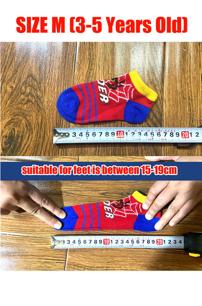 5 Pairs Spiderman Kids Socks – Anime Cartoon Short Socks for Boys & Girls, Summer & Spring Baby Boat Socks Gift for Ages 1-12 Years