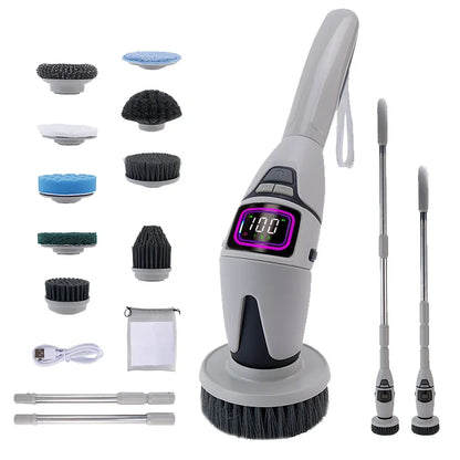 10 in 1 Electric Cleaning Brush – Multifunctional Bathroom & Toilet Brush with Voice Announcement