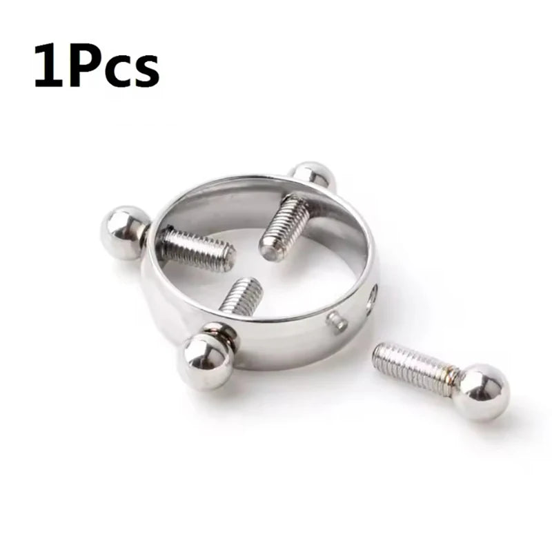 Adjustable Stainless Steel Nipple Clips - Clip-On Fake Nipple Piercing Jewelry for Women in Multiple Colors