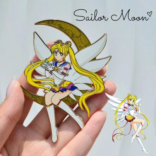 Cute Sailor Moon Enamel Pin – Usagi Tsukino Brooch for Backpacks, Clothing & Anime Gift
