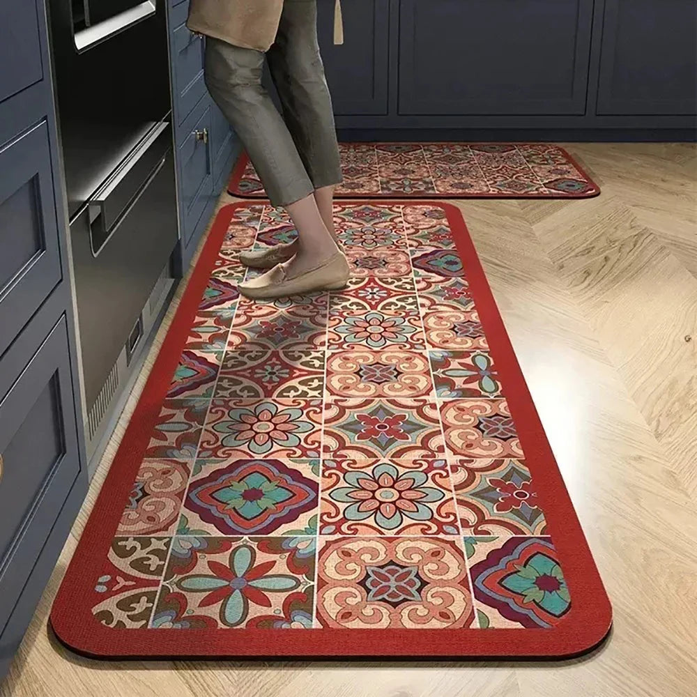 Absorbent Non-Slip Kitchen Mat – Printed Area Rug for Hallway, Living Room, Bedroom & Entrance