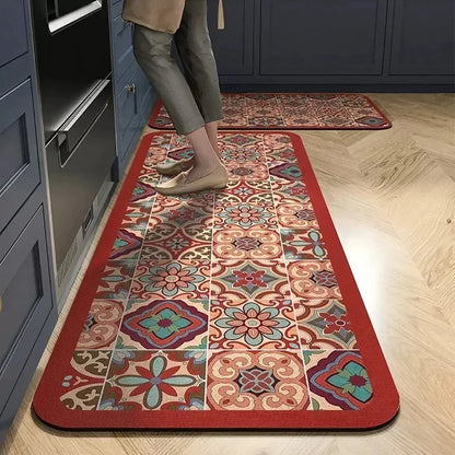 Absorbent Non-Slip Kitchen Mat – Printed Area Rug for Hallway, Living Room, Bedroom & Entrance