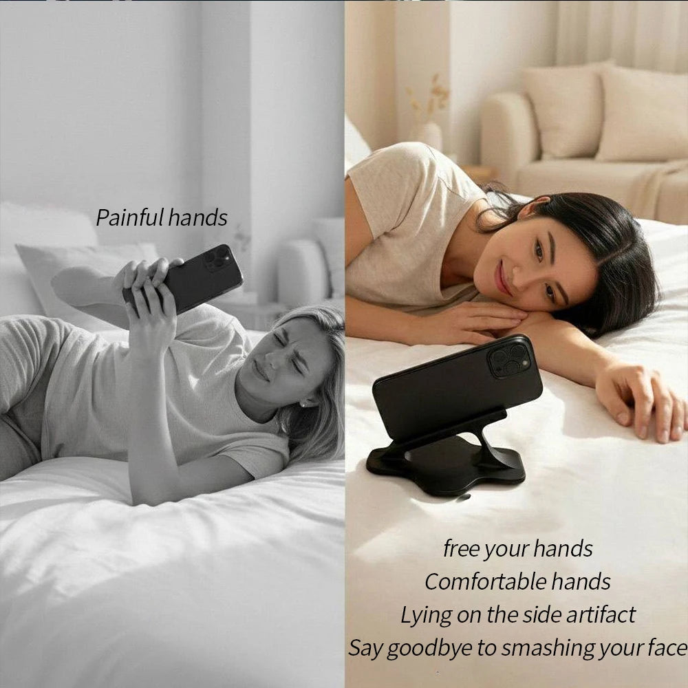 Bedside Lazy Phone Stand - Stable Ergonomic Hands-Free Holder for Side-Lying Viewing