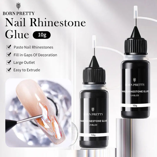 BORN PRETTY 10g Nail Rhinestone Glue - Transparent UV LED Gel Adhesive For Nail Art Crystal Decoration & DIY Manicure