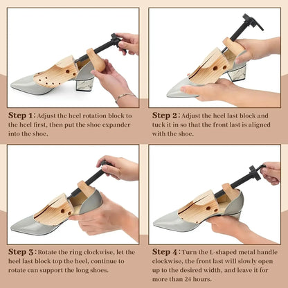 Repacego Wooden Shoe Trees – 1/2 Pc Adjustable Shoe Stretcher & Expander for Men, Women, Unisex, Length & Width Adjustment
