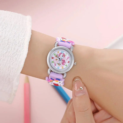 Colorful Unicorn Kids Watch - Cartoon Quartz Electronic Wristwatch for Students and Children