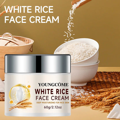 YOUNGCOME Rice Water Face Cream – Hydrating Moisturizer for Dry & Rough Skin, Improves Skin Texture & Smooths Complexion Skincare Cream
