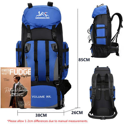 90L Waterproof Hiking Backpack – Large Capacity Trekking Rucksack for Camping, Travel & Outdoor Sports Equipment for Men