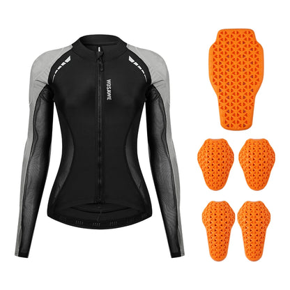 WOSAWE Women’s Motorcycle Jacket — CE Certified Body Armor, Summer Motocross & Downhill Riding Gear with Reflective Protection