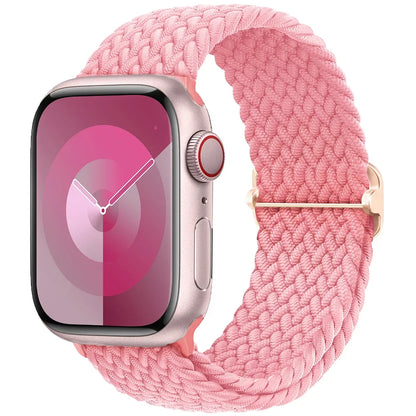 Braided Solo Loop Apple Watch Ultra Band – Elastic Nylon Sport Bracelet for iWatch SE, Series 3–9 (38mm–49mm) Strap