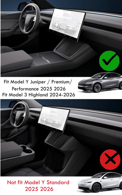 Silicone Wireless Charging Mat for Tesla Model Y Juniper 2025–2026 & Model 3 Highland - Anti-Slip Center Console Protector Pad