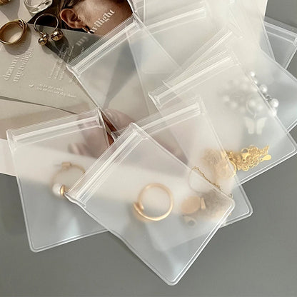 Personalized Transparent EVA Jewelry Zipper Bag – Frosted Plastic Storage Pouch for Ring, Earring, Necklace & Bracelet Packaging