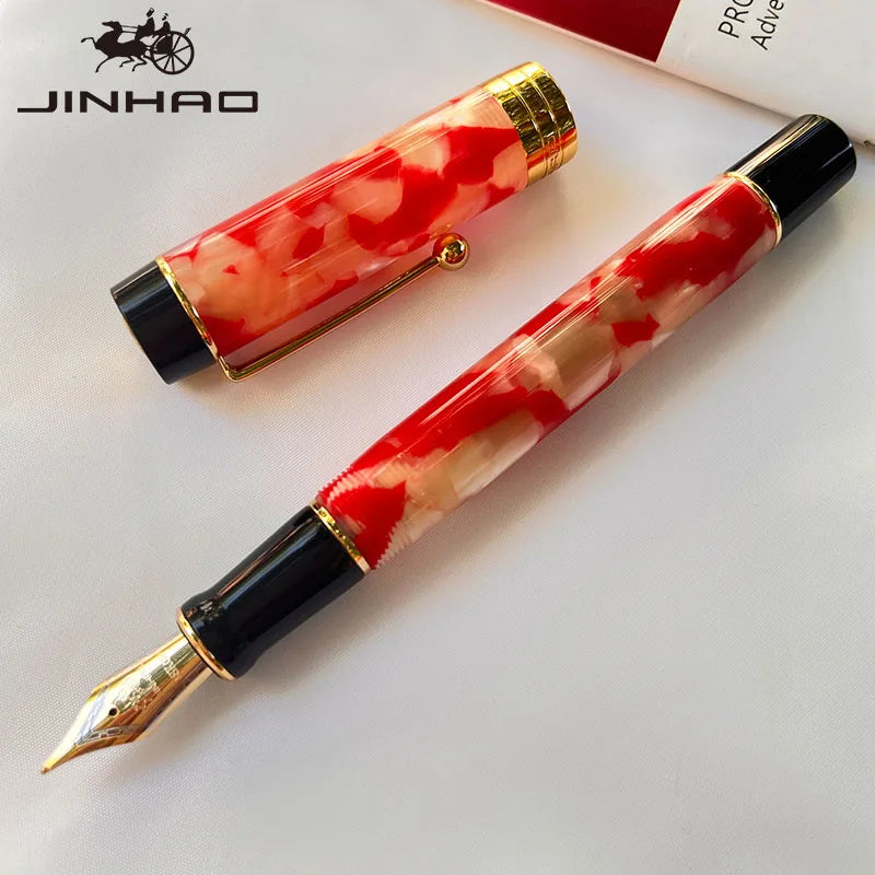 Jinhao 100 Celluloid Fountain Pen – Classic Style Fine Nib with Refillable Converter | Smooth Writing Instrument