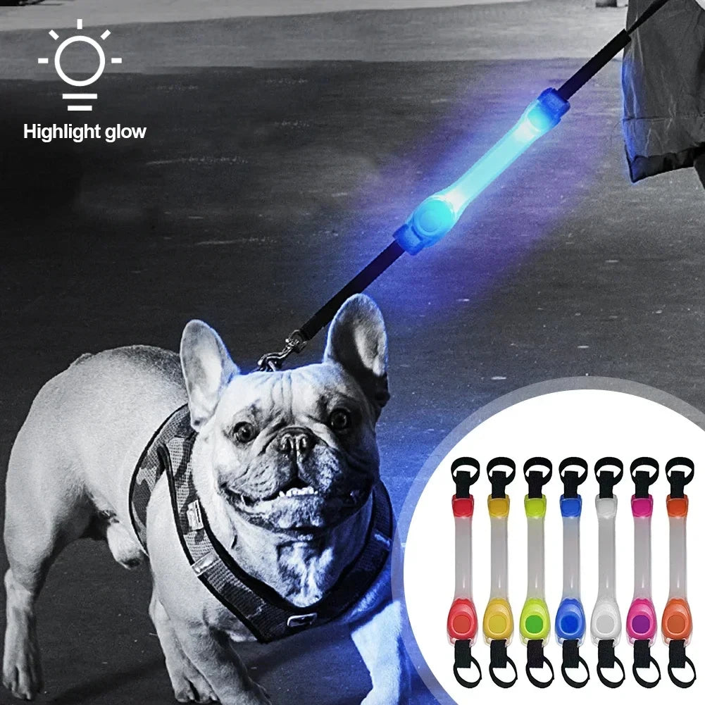 Pet LED Safety Traction Collar – Waterproof Anti-Loss Collar with Multi-Color Flashing Light Pendant for Outdoor Use