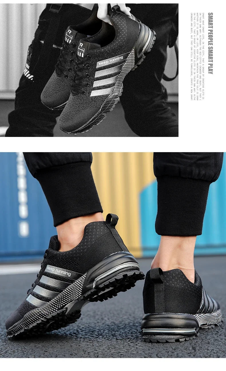 Men’s Air Cushion Running Shoes – Breathable Lightweight Marathon Sneakers for Athletic Training, Comfortable for Women