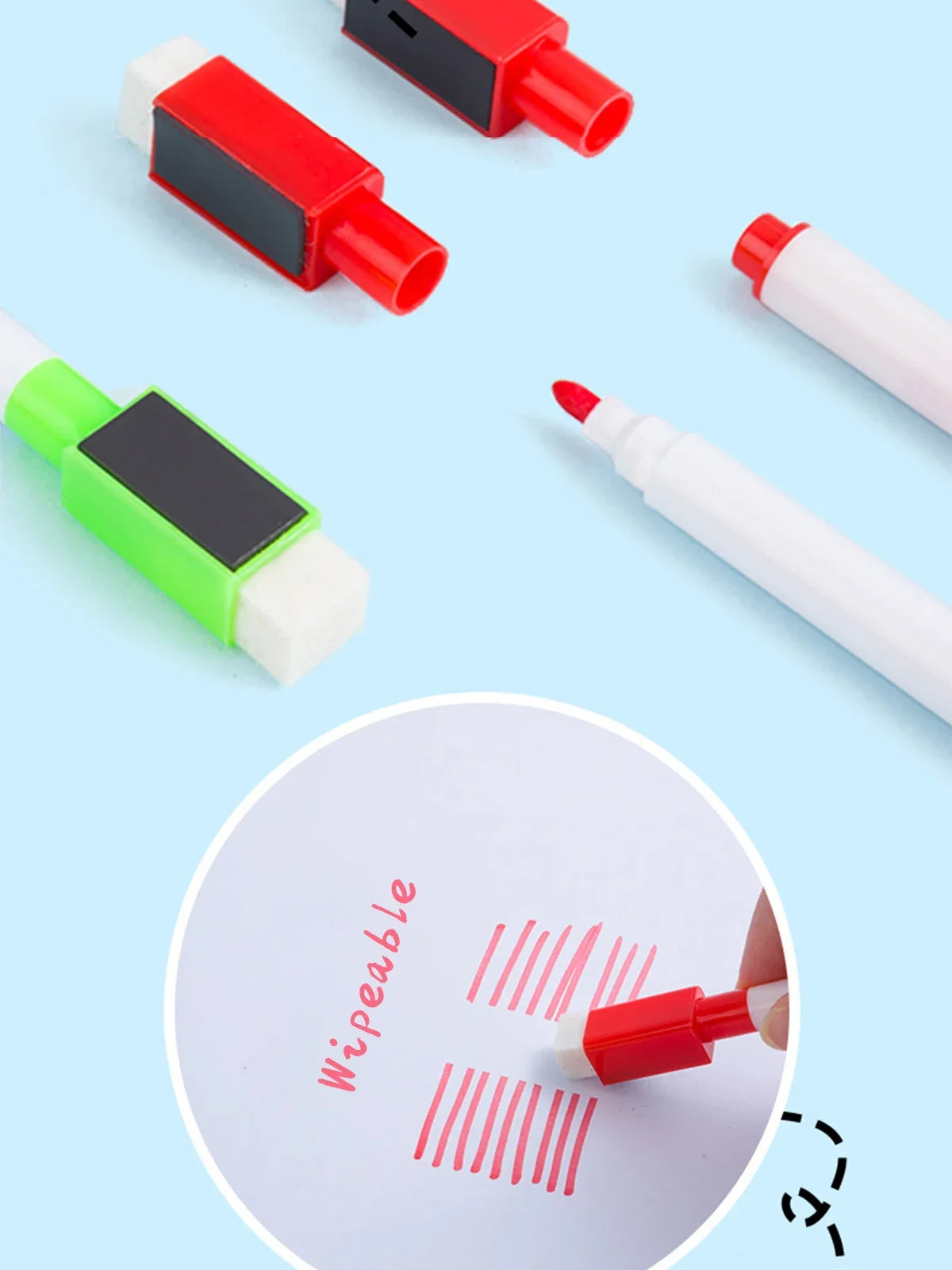 Magnetic Erasable Whiteboard Pen — Colored Blackboard Marker for Classroom, Office, Note-Taking & Teaching Supplies