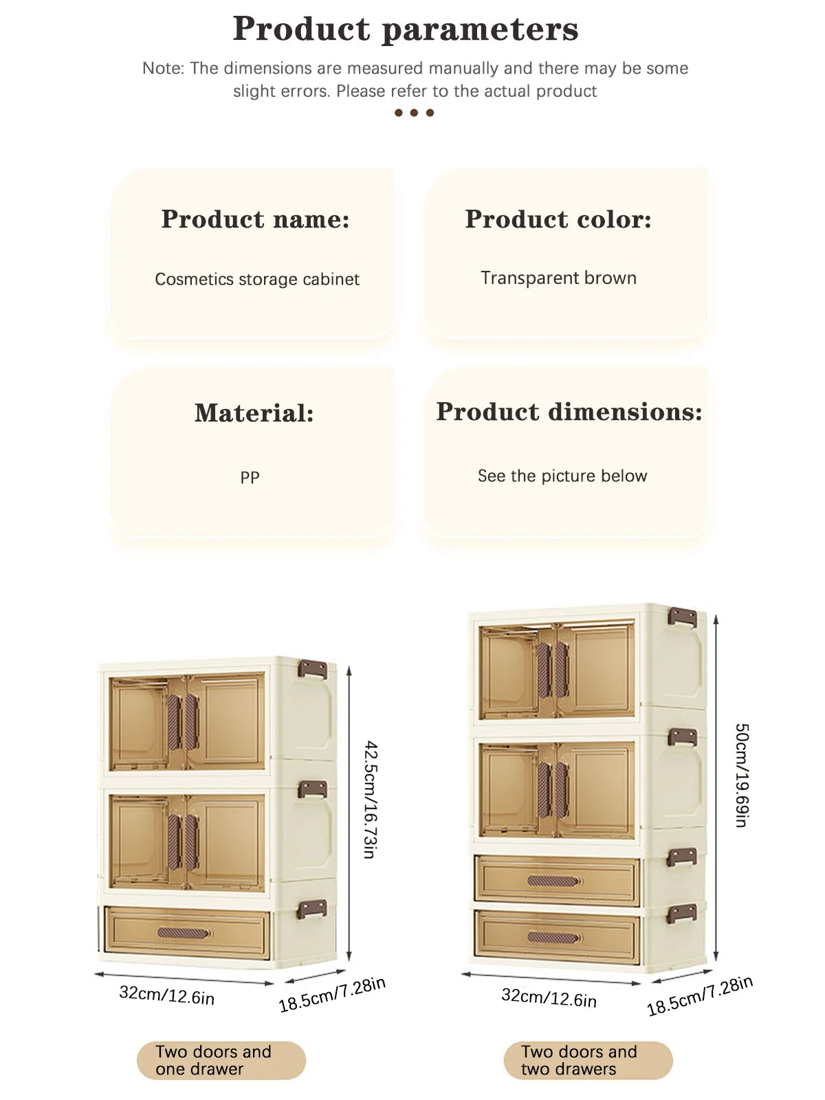 Foldable Transparent Cosmetic Organizer — Multi-Layer Drawer-Style Desktop Beauty Storage Box, Dustproof Makeup Organizer