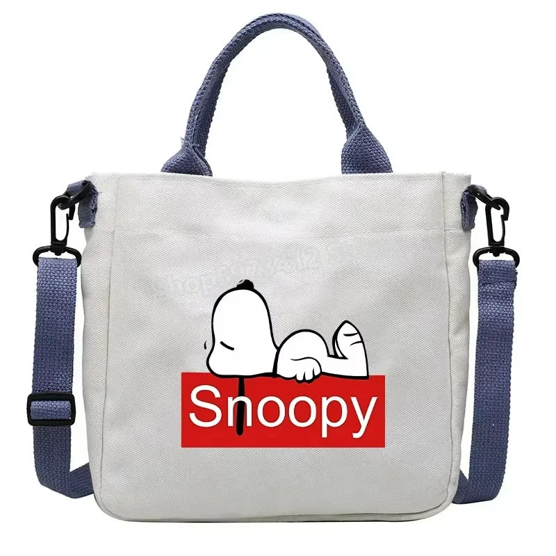 Snoopy Cartoon Canvas Tote Bag – Large Capacity Shoulder Crossbody Bag for Girls, Students & Gift