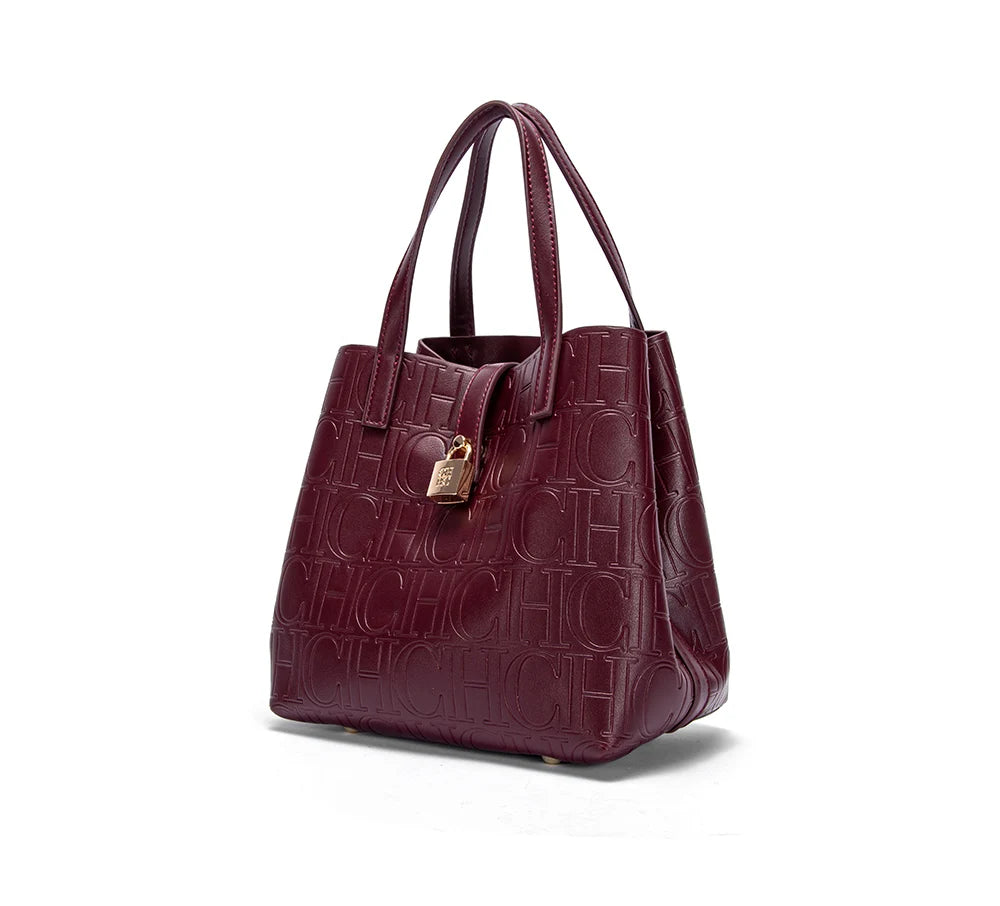 CHCH Women's Tote Bag - New Steel Embossed Handheld Bun Shopping Bag for Mothers