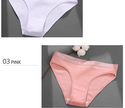 5-Pack Women’s Cotton Panties – Sexy Comfort Briefs with Letter Print & Waistband (M-XXL)