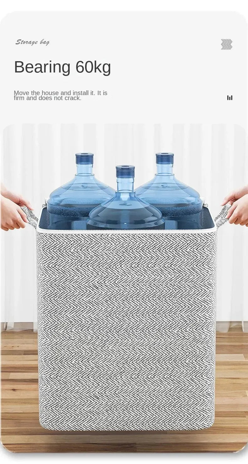 Large Capacity Household Storage Bag – Non-Woven Closet Organizer for Quilts, Clothing & Toys