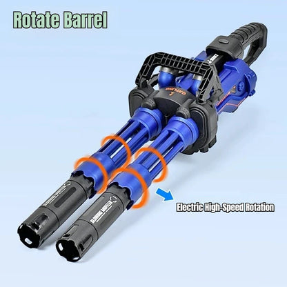 Jianfeng Gatling Soft Dart Blaster - Double Barrel Electric Rotary Launcher for Outdoor Shooting Games