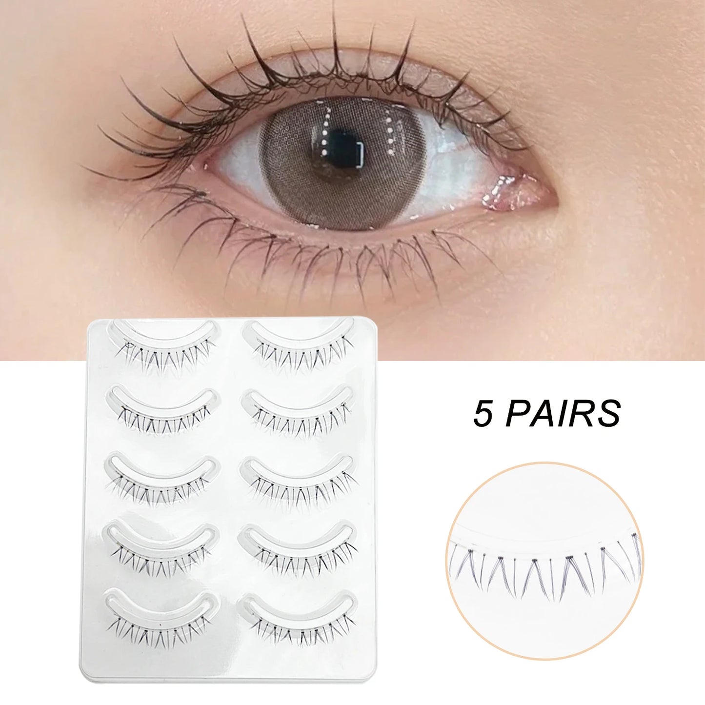 Manga Style Soft Natural False Eyelashes Wispy Thick Daily Wear Makeup Lashes